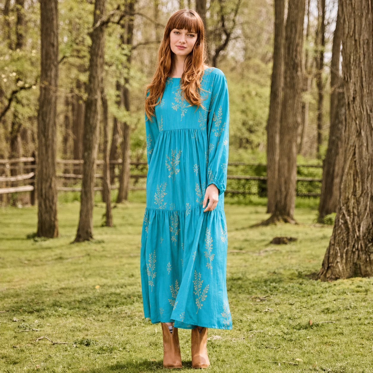 Women's Silk Jane Dress — Turquoise