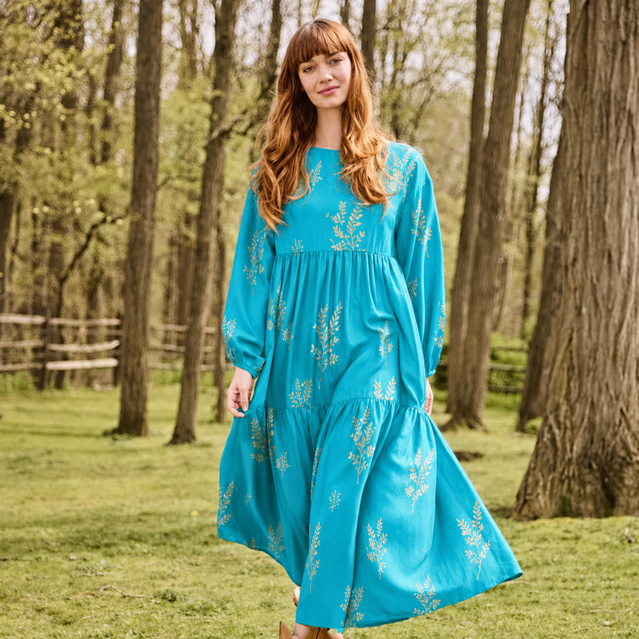 Women's Silk Jane Dress — Turquoise