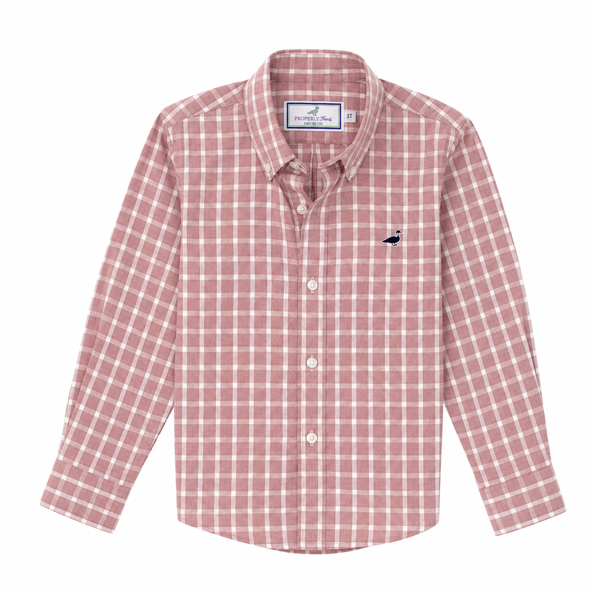Dusty Rose Check Classic Button-Down Shirt