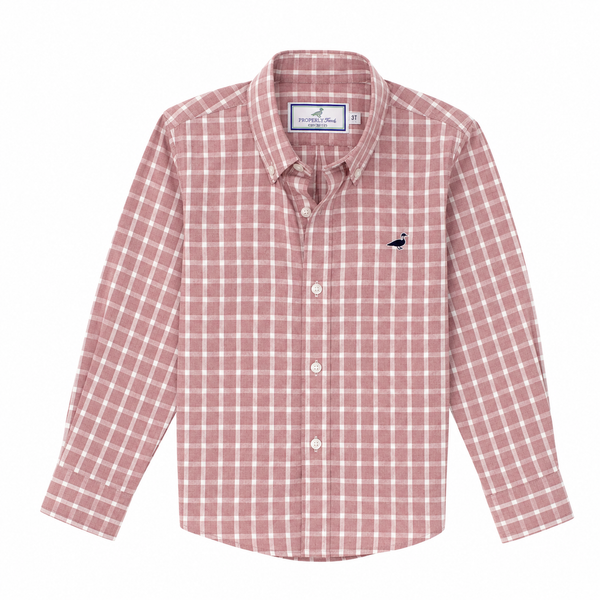 Dusty Rose Check Classic Button-Down Shirt