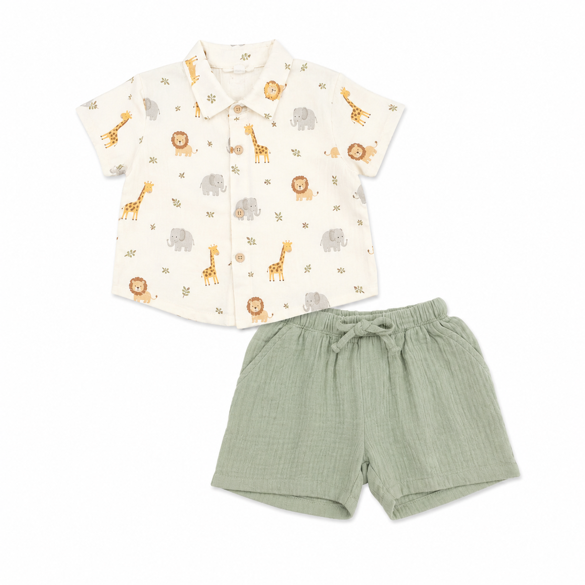 Safari Friends Summer Shirt and Shorts Set