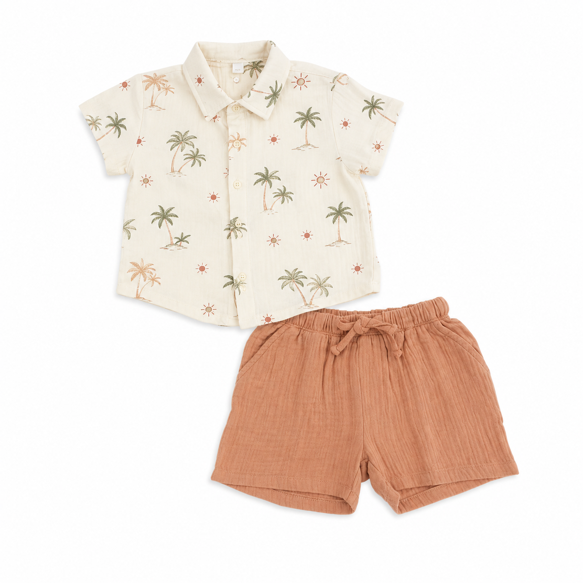 Tropical Palms Shirt and Shorts Set
